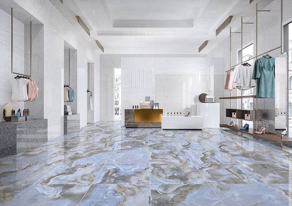Керамический гранит Primavera Honey Onyx Blue 60х60 PR151 полированный в Уфе — купить с доставкой | Nova