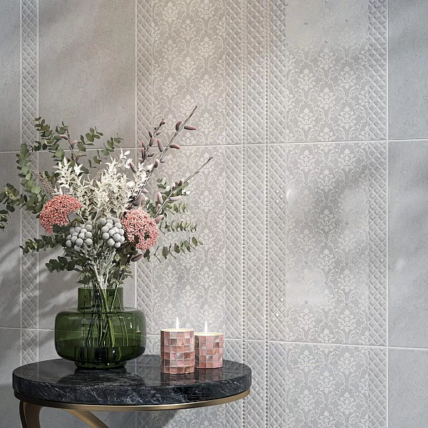 Керамическая плитка Kerama Marazzi Мотиво 6424 серый светлый глянцевый 25х40 в Уфе — купить с доставкой | Nova