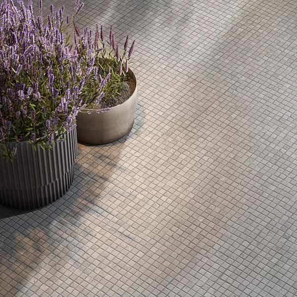 Керамогранитная мозаика Kerama Marazzi Про Лаймстоун Спакко MBS002 серый матовый 20х20 в Уфе — купить с доставкой | Nova