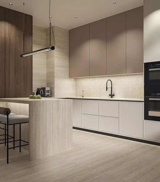 Керамическая плитка Kerama Marazzi Про Травертин KM3090B0291R бежевый светлый матовый обрезной 30x89,5x0,9 в Уфе — купить с доставкой | Nova