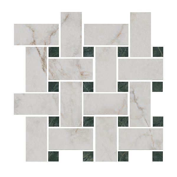 Керамический декор Kerama Marazzi Серенада T038\SG6540 белый лаппатированный мозаичный 32x32 в Уфе — купить с доставкой | Nova