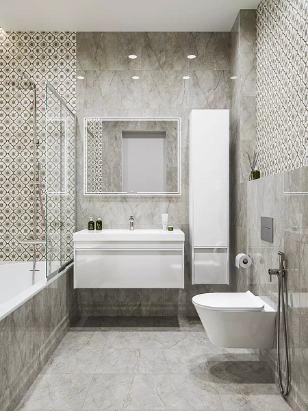 Керамическая плитка Kerama Marazzi Кантата 6430 серый светлый глянцевый 25х40 в Уфе — купить с доставкой | Nova