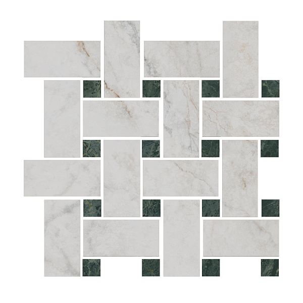 Керамический декор Kerama Marazzi Серенада T038\SG6540 белый лаппатированный мозаичный 32x32 в Уфе — купить с доставкой | Nova
