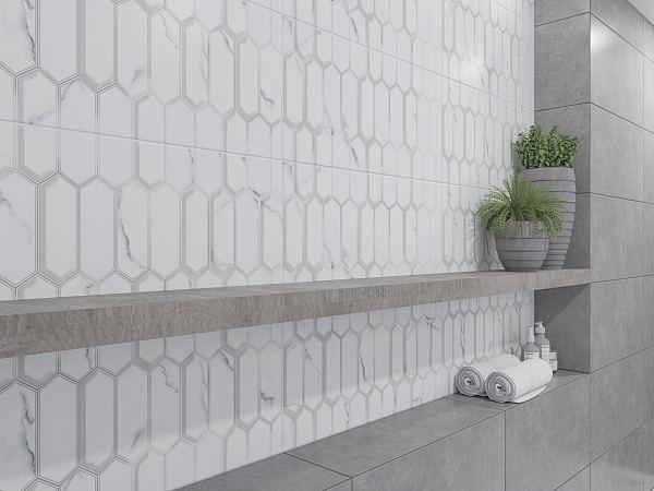 Керамическая плитка Azori Calacatta Opaco Diamond 315x630 в Уфе — купить с доставкой | Nova