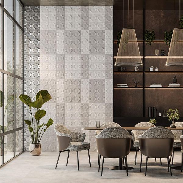 Керамический декор Kerama Marazzi Арль KMD2OBE002BR серый матовый структура обрезной 20x20x0,95 в Уфе — купить с доставкой | Nova