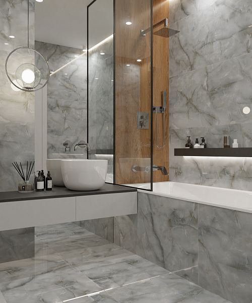 Керамический гранит Primavera Marvel Onix Grey 60x60 PR143 полированный в Уфе — купить с доставкой | Nova