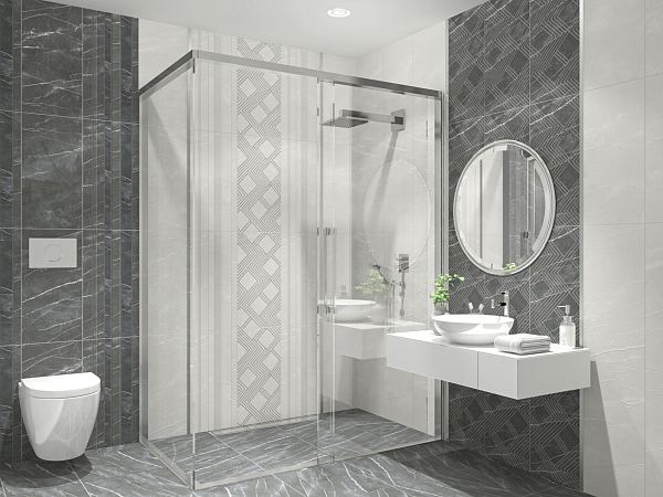 Керамический декор Azori Hygge Grey Cristal 315x630 в Уфе — купить с доставкой | Nova