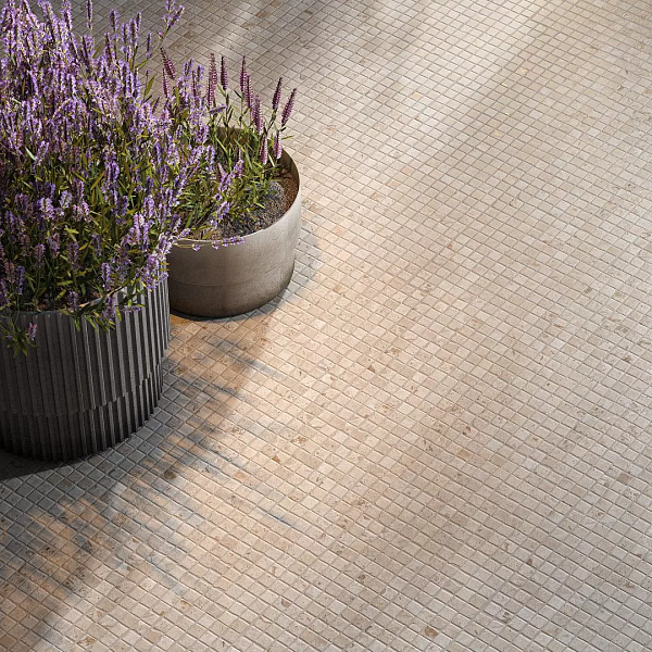 Керамогранитная мозаика Kerama Marazzi Про Лаймстоун Спакко MBS003 серый светлый матовый 20х20 в Уфе — купить с доставкой | Nova