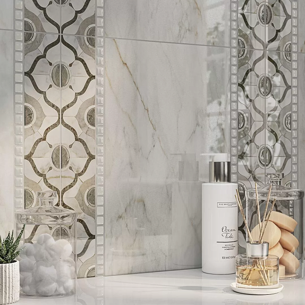 Керамический бордюр Kerama Marazzi карандаш POF010 Бисер белый 20x1,4 в Уфе — купить с доставкой | Nova