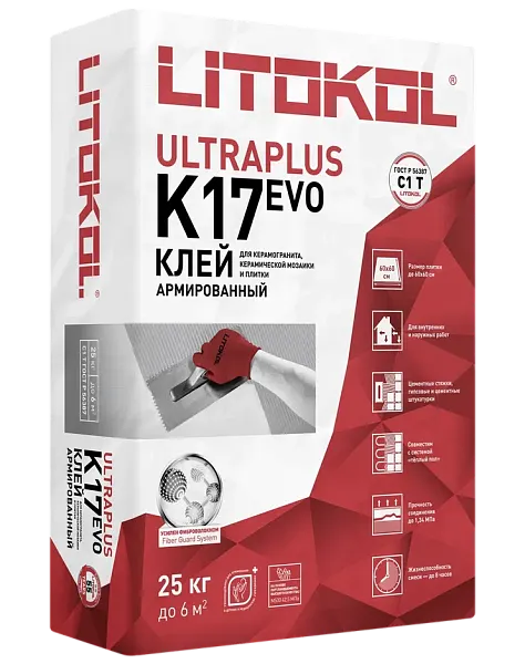 Клей LITOKOL K17 ULTRAPLUS EVO 25 кг в Уфе — купить с доставкой | Nova