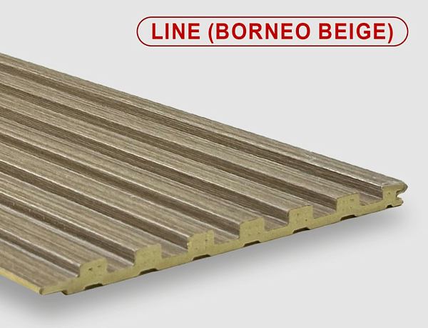 Бамбуковая панель Bonaparte рифленая Line borneo beige 2800*140*8 (1шт=0,392 кв.м.) в Уфе — купить с доставкой | Nova