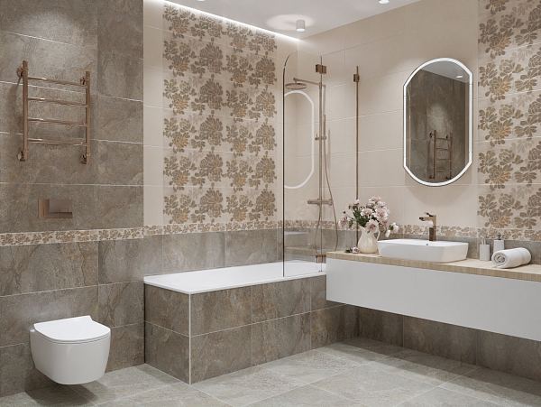 Керамический декор Azori Stone Flower 315x630 в Уфе — купить с доставкой | Nova