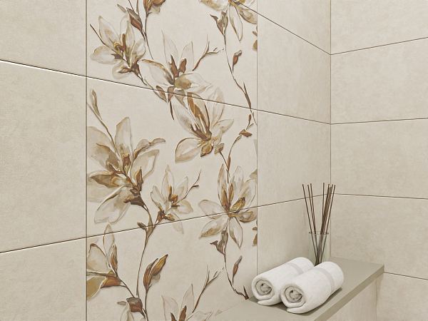 Керамическое панно Azori Palladio Ivory 63,0 х 63,0 из частей 31,5 х 63,0 в Уфе — купить с доставкой | Nova