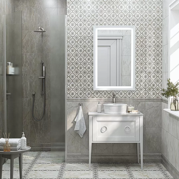 Керамическая плитка Kerama Marazzi Кантата 6431 серый глянцевый 25х40 в Уфе — купить с доставкой | Nova