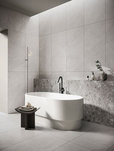 Керамический гранит Vitra АрдэСтоун Белый K948672R матовый 600х1200 в Уфе — купить с доставкой | Nova