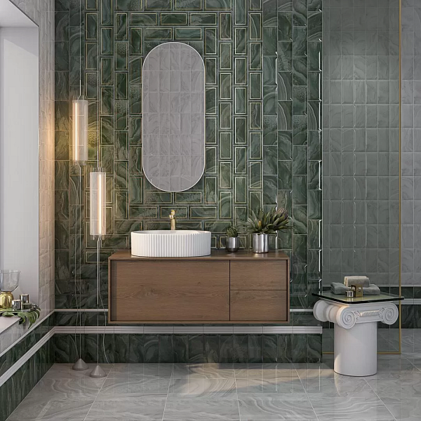 Керамический декор Kerama Marazzi Сеттиньяно OS\C275\19077 зеленый глянцевый 9,9x20 в Уфе — купить с доставкой | Nova