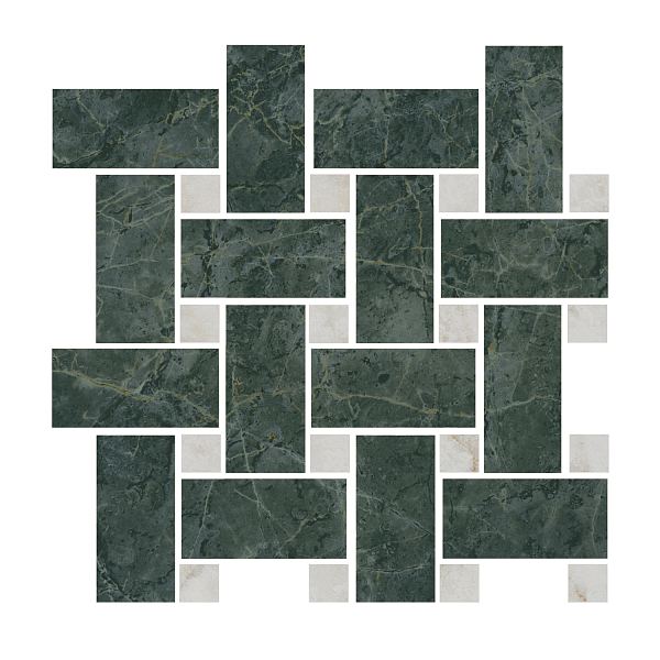 Керамический декор Kerama Marazzi Серенада T038\SG6542 зеленый лаппатированный мозаичный 32x32 в Уфе — купить с доставкой | Nova