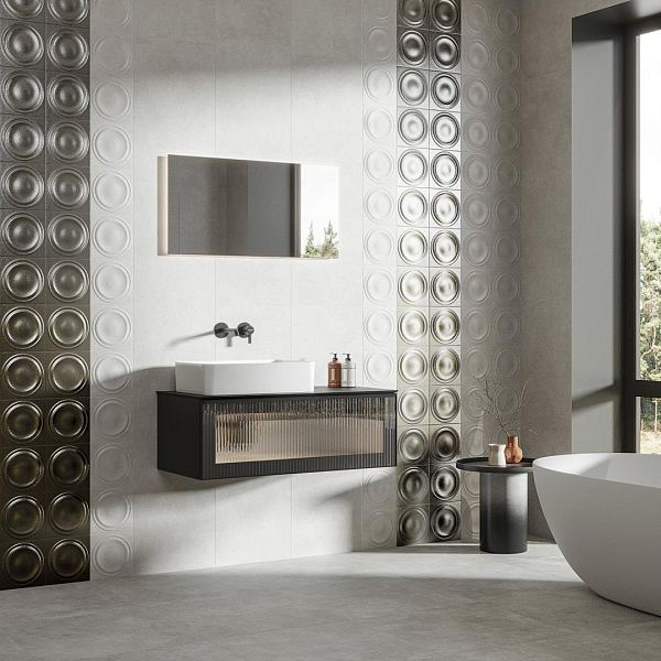 Керамический декор Kerama Marazzi Арль KMD2OBE002BR серый матовый структура обрезной 20x20x0,95 в Уфе — купить с доставкой | Nova